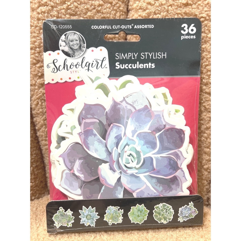 Schoolgirl Style Simply Stylish Succulents 36pc Colorful Cut-Outs